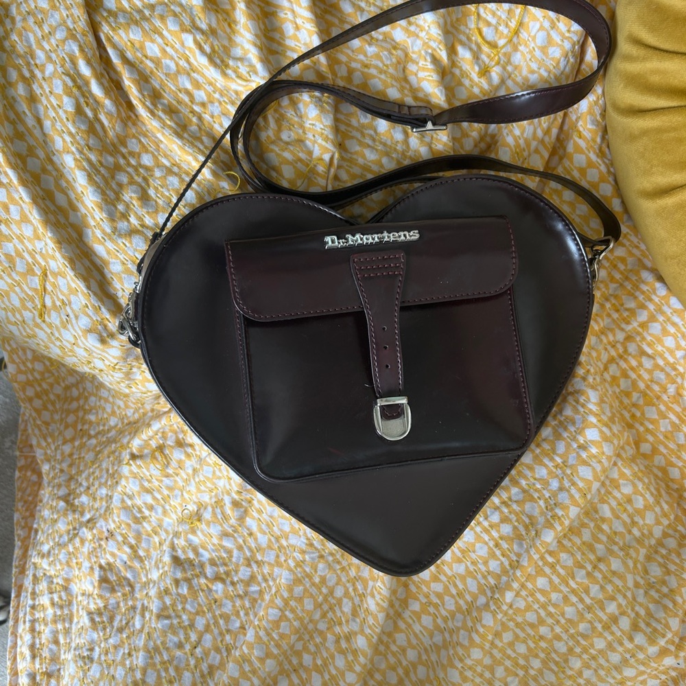 Heart-Shaped Cherry Red Vegan Leather Crossbody or Backpack Bag